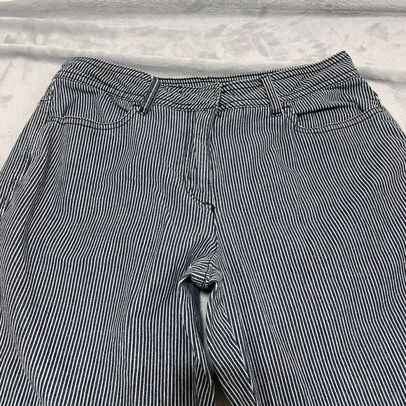 Chicos Pants Womens 0 Small Blue White Stripe Pockets Vintage Lagenlook - Picture 3 of 13